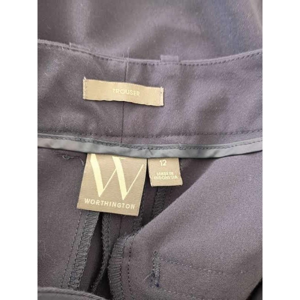 Worthington Wide Leg Trousers Navy Work Pants Womens 12 Fits W 29-31 - Picture 4 of 10